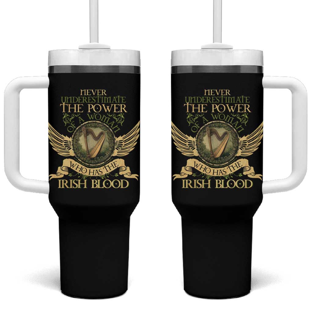 Never Underestimate The Power Of Irish Women Tumbler With Handle