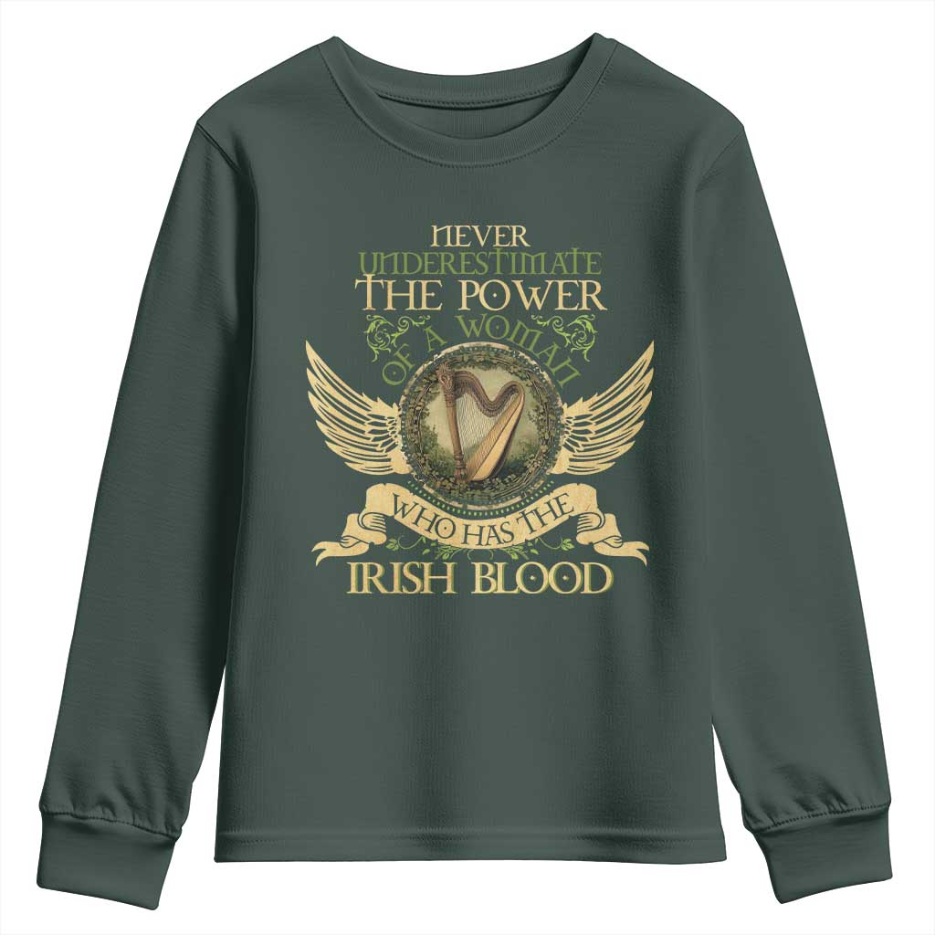 Never Underestimate The Power Of Irish Women Youth Sweatshirt