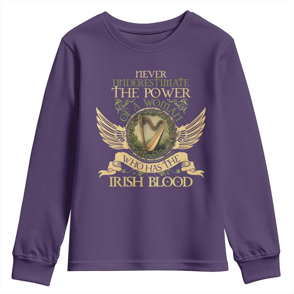 Never Underestimate The Power Of Irish Women Youth Sweatshirt
