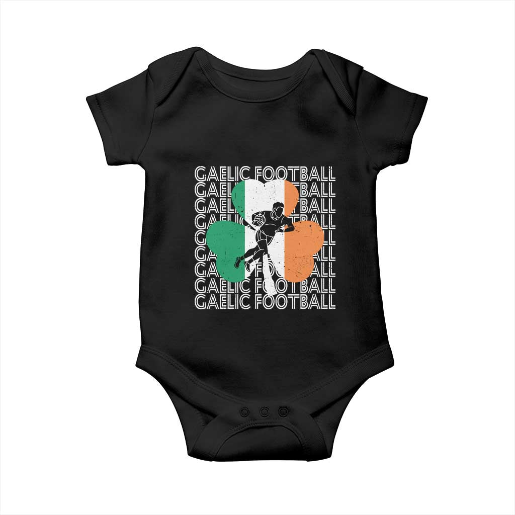 Gaelic Football Baby Onesie Irish Flag Shamrock
