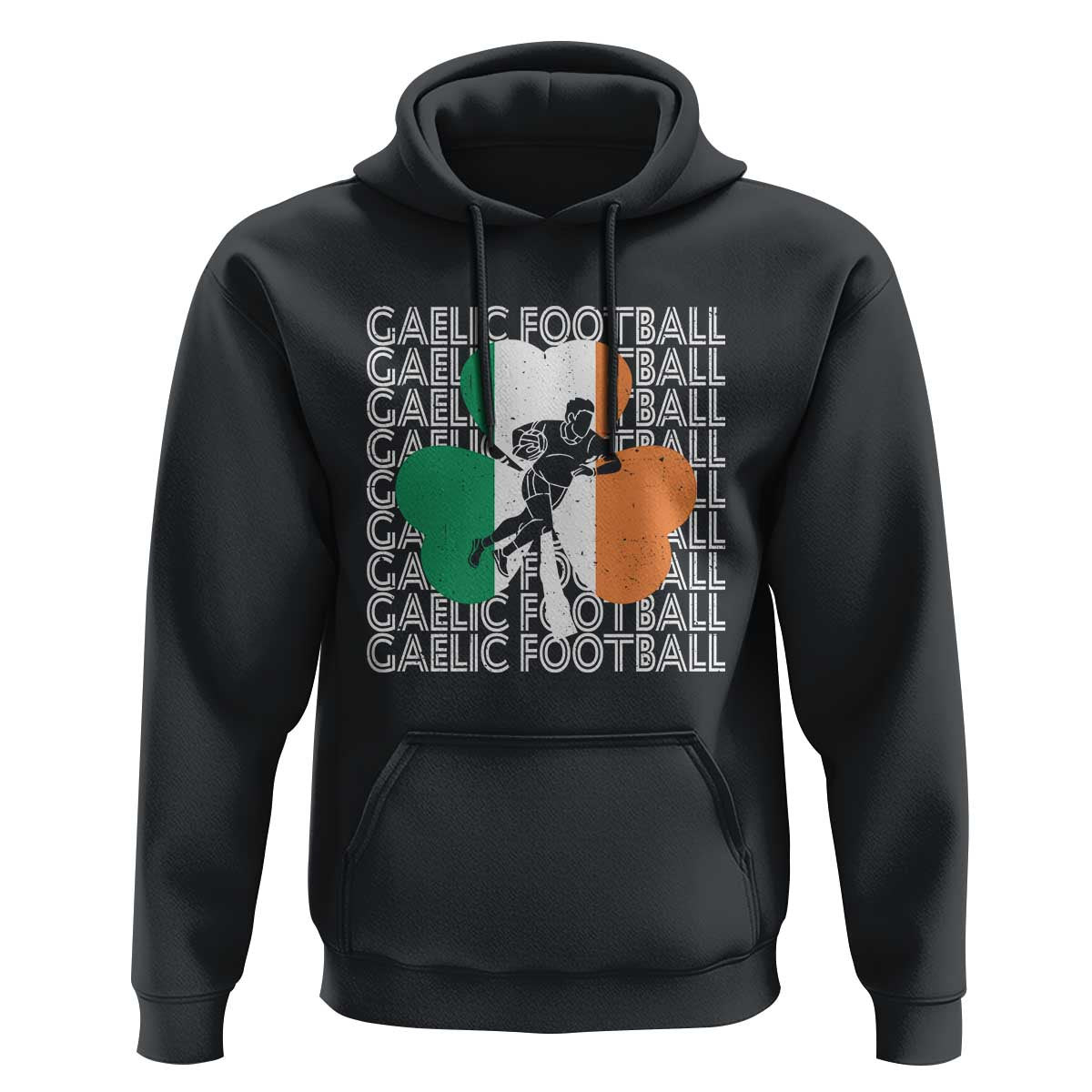 Gaelic Football Hoodie Irish Flag Shamrock