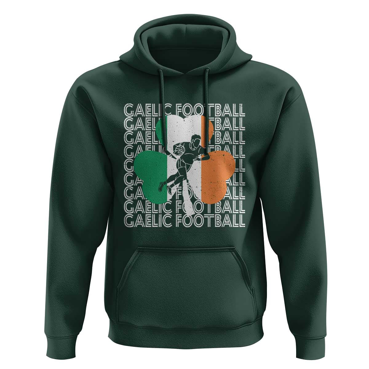 Gaelic Football Hoodie Irish Flag Shamrock