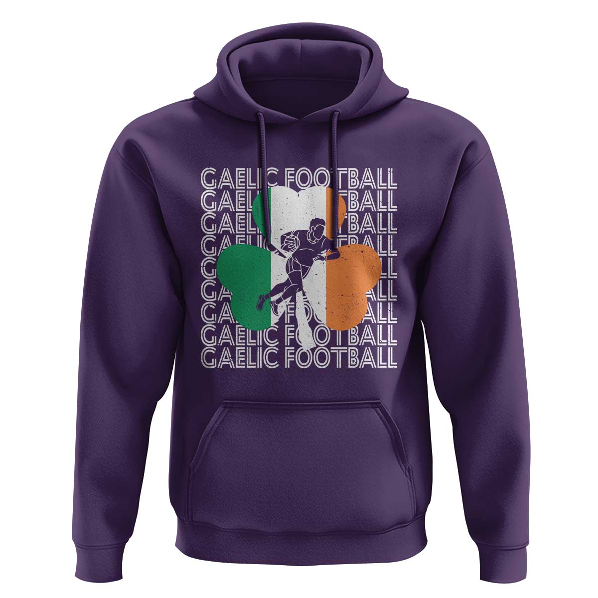 Gaelic Football Hoodie Irish Flag Shamrock