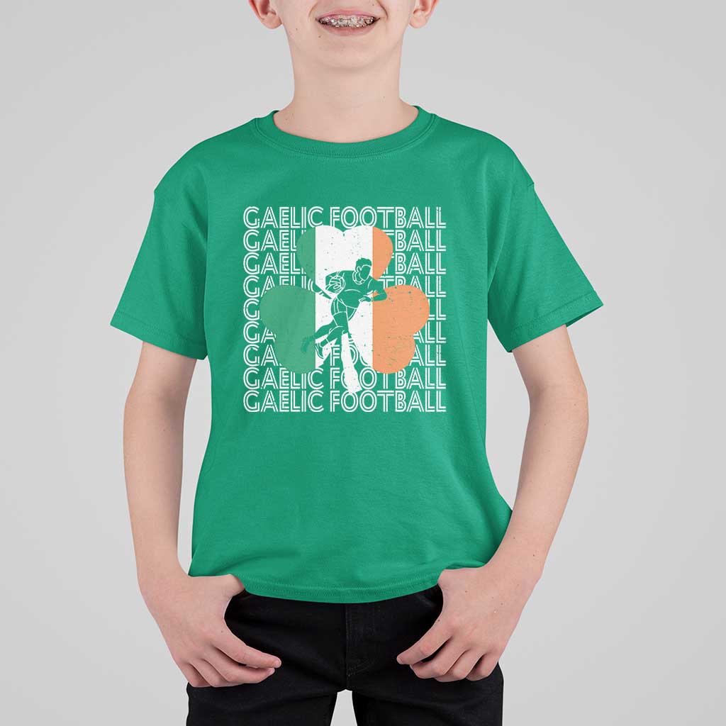 Gaelic Football T Shirt For Kid Irish Flag Shamrock