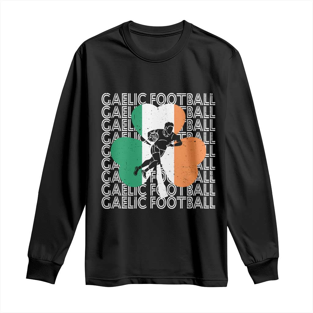Gaelic Football Long Sleeve Shirt Irish Flag Shamrock