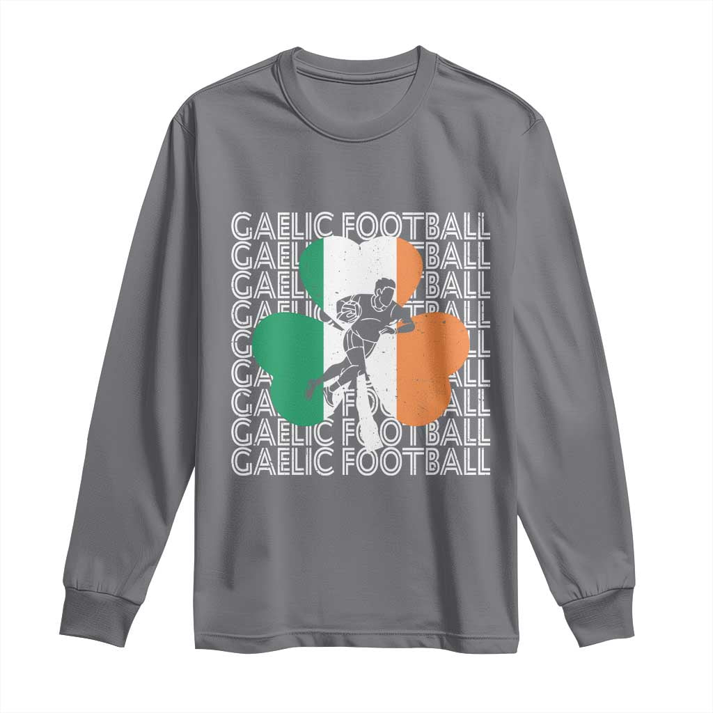 Gaelic Football Long Sleeve Shirt Irish Flag Shamrock