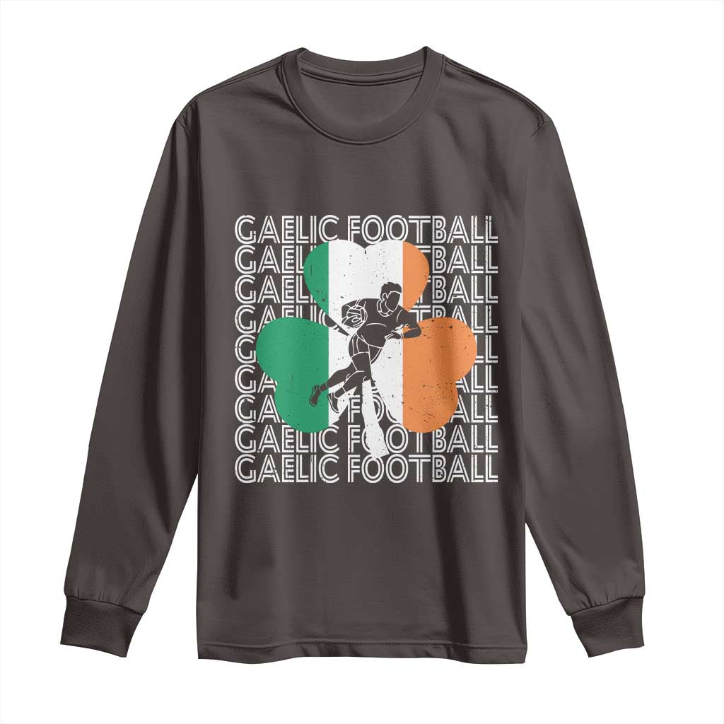 Gaelic Football Long Sleeve Shirt Irish Flag Shamrock