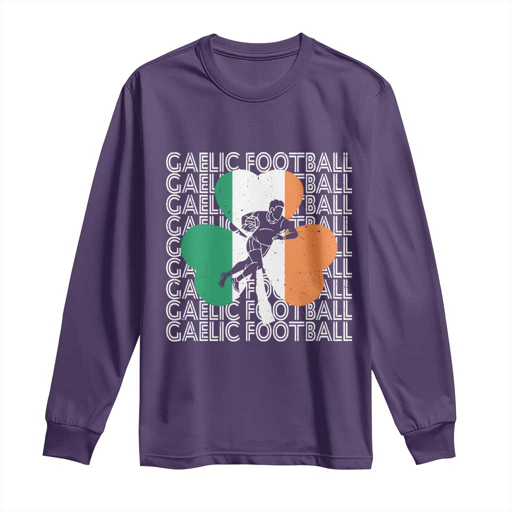 Gaelic Football Long Sleeve Shirt Irish Flag Shamrock