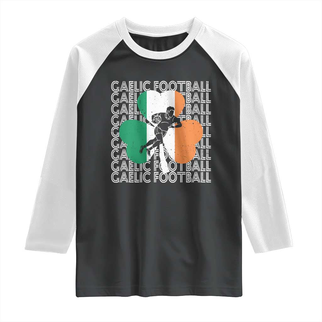 Gaelic Football Raglan Shirt Irish Flag Shamrock