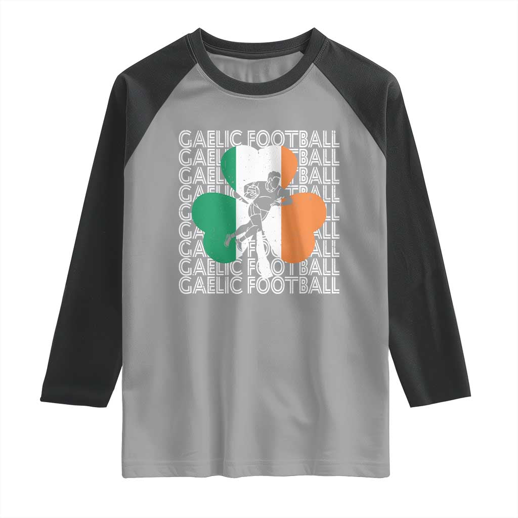 Gaelic Football Raglan Shirt Irish Flag Shamrock