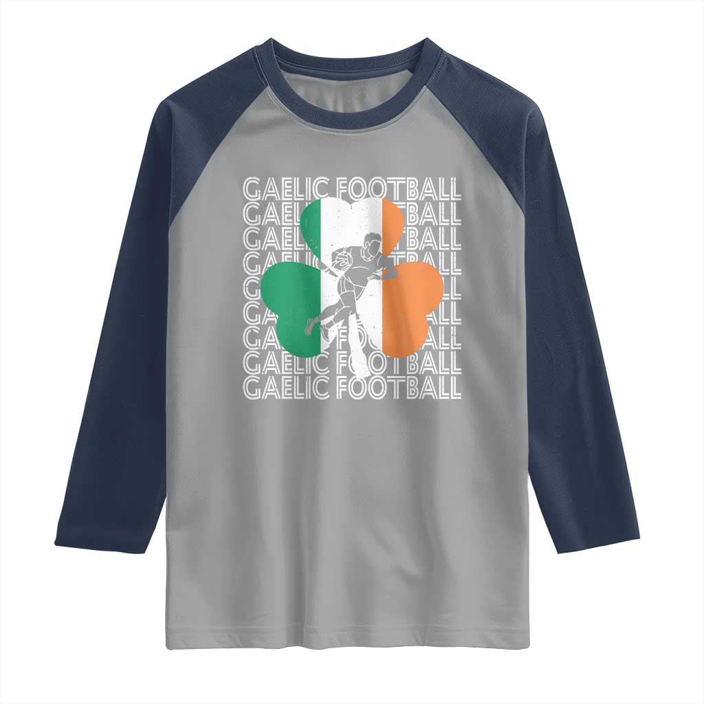 Gaelic Football Raglan Shirt Irish Flag Shamrock