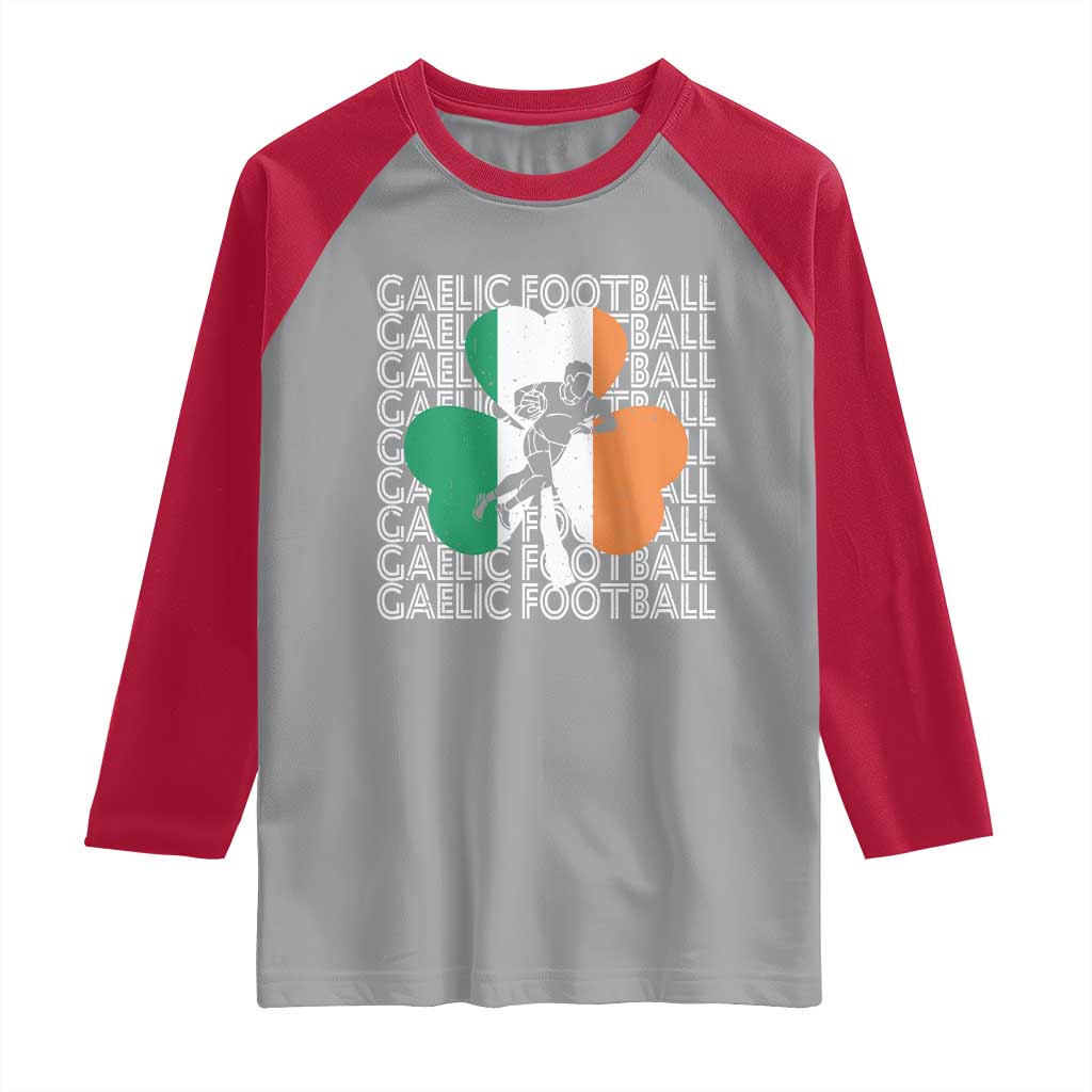 Gaelic Football Raglan Shirt Irish Flag Shamrock