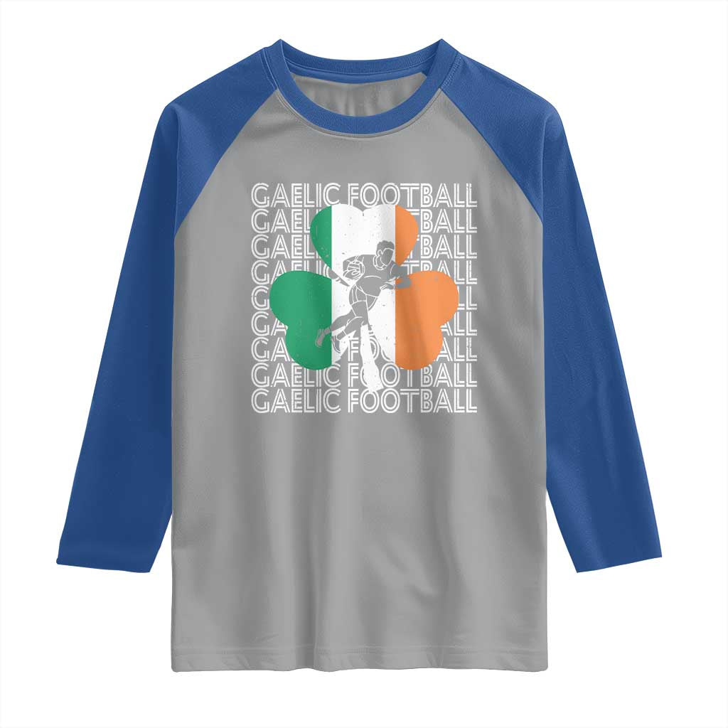 Gaelic Football Raglan Shirt Irish Flag Shamrock