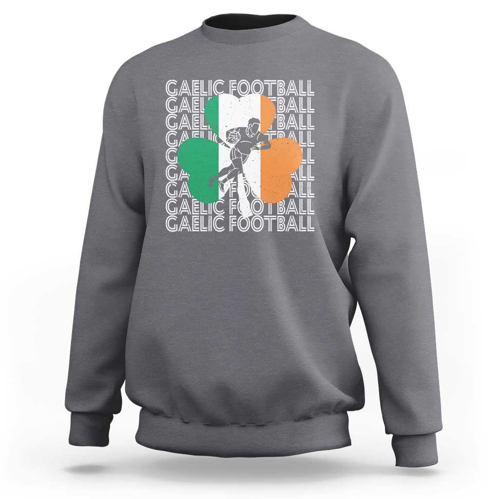 Gaelic Football Sweatshirt Irish Flag Shamrock