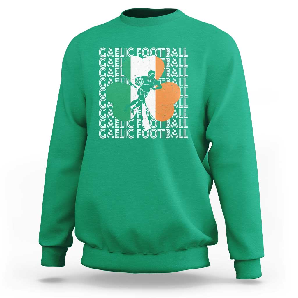 Gaelic Football Sweatshirt Irish Flag Shamrock