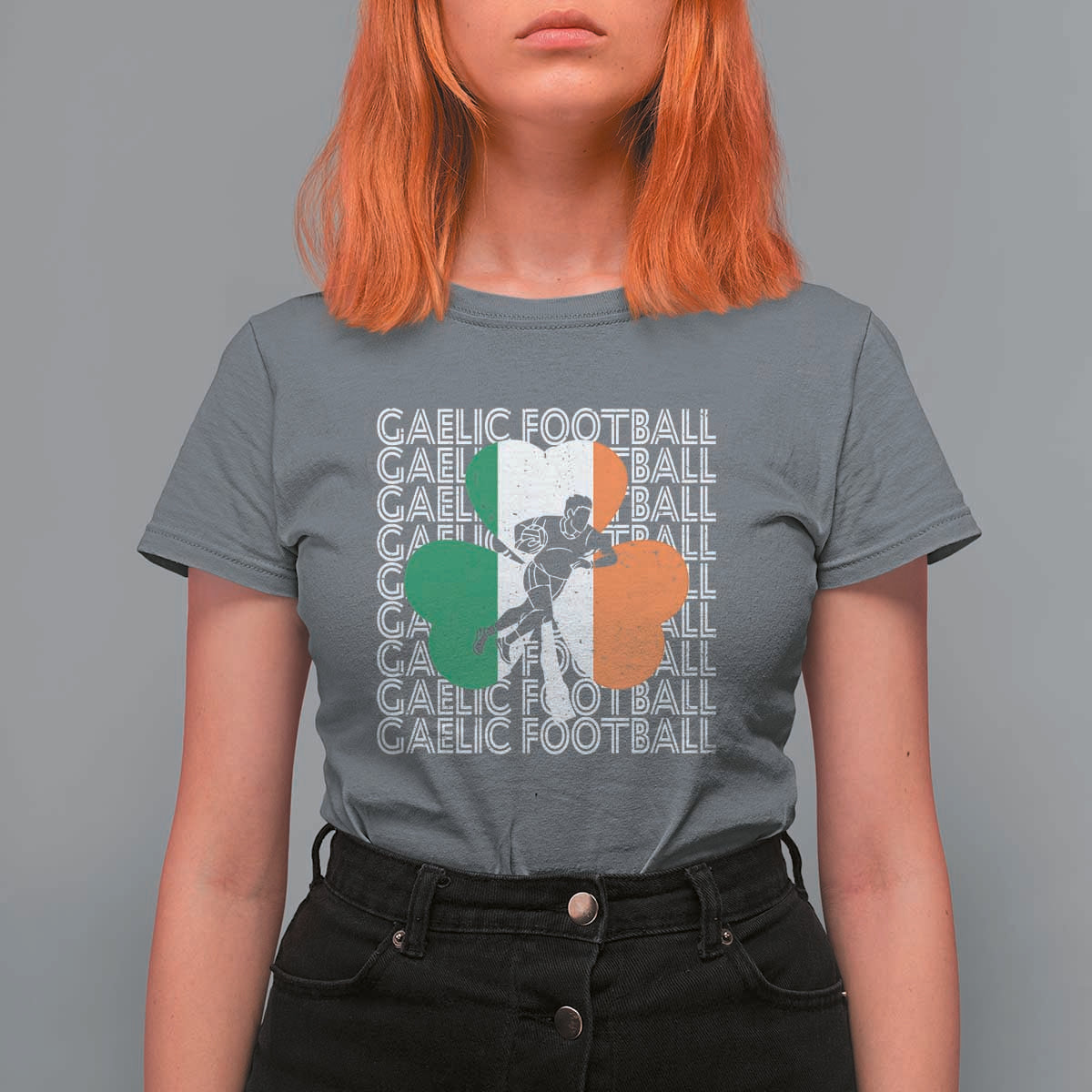 Gaelic Football T Shirt For Women Irish Flag Shamrock