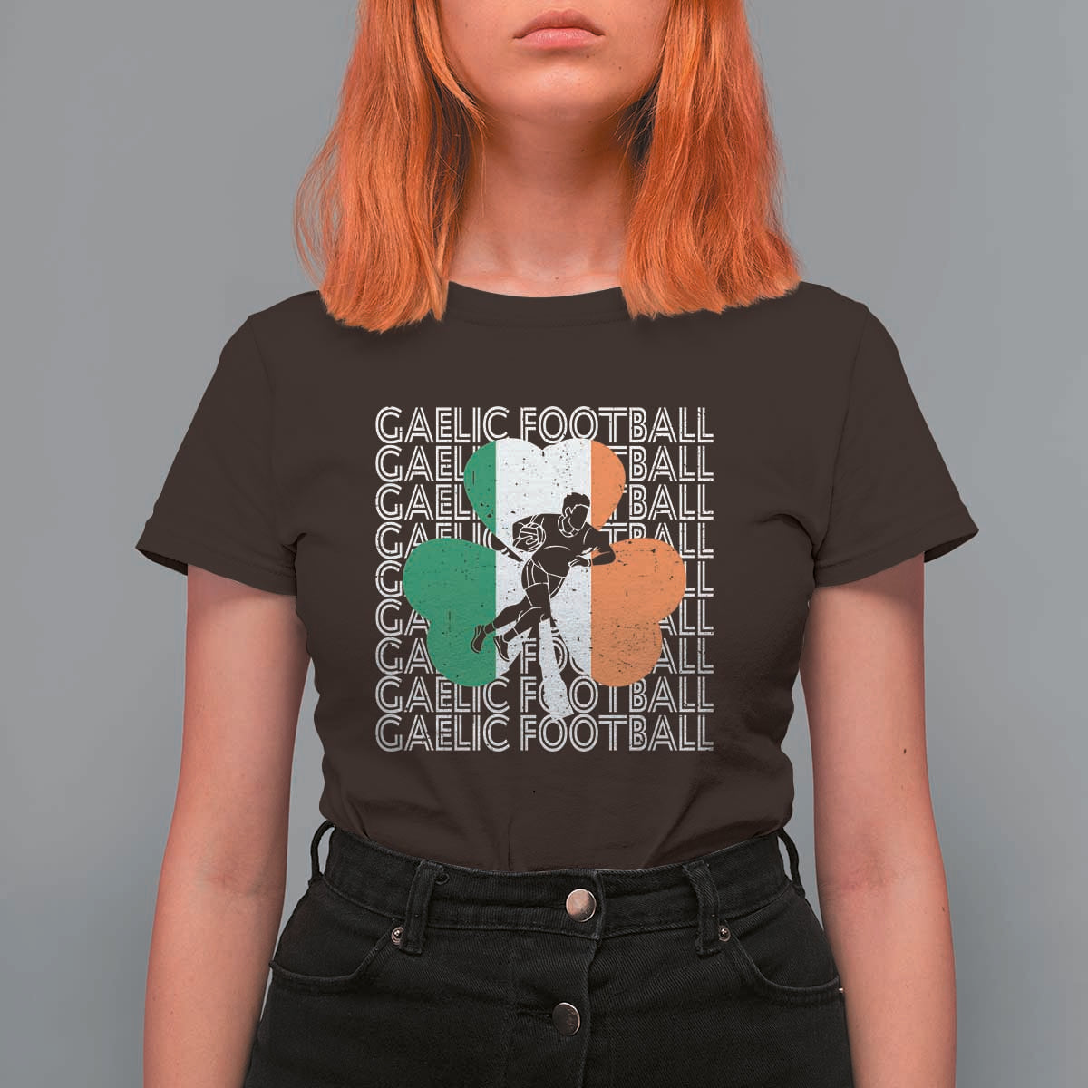 Gaelic Football T Shirt For Women Irish Flag Shamrock