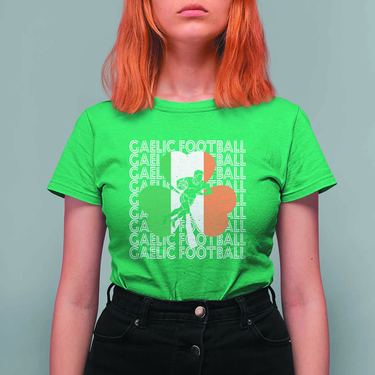Gaelic Football T Shirt For Women Irish Flag Shamrock