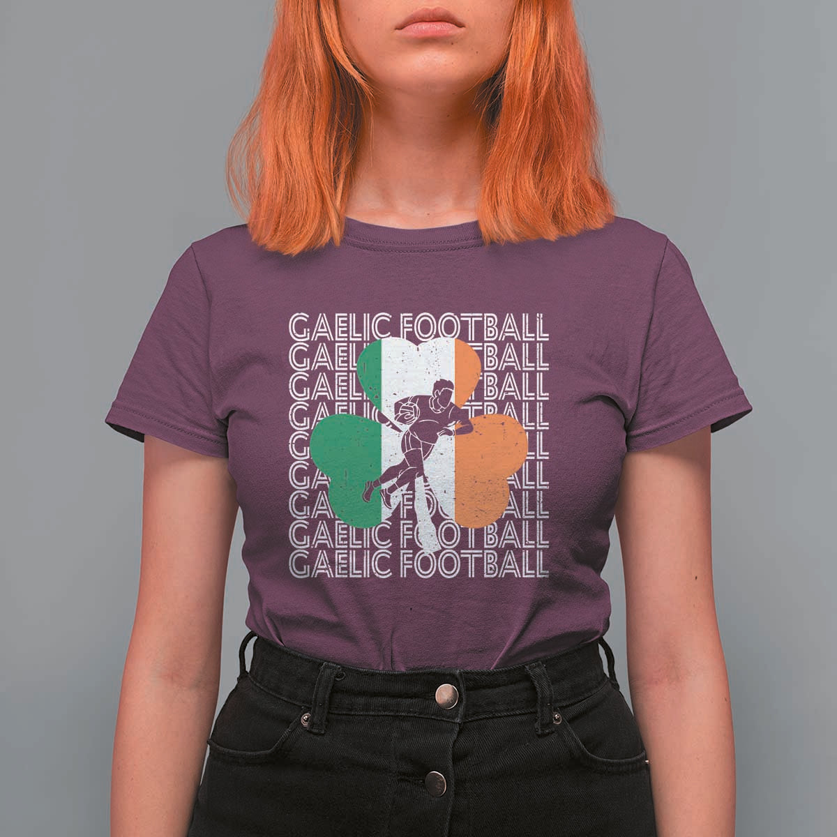 Gaelic Football T Shirt For Women Irish Flag Shamrock