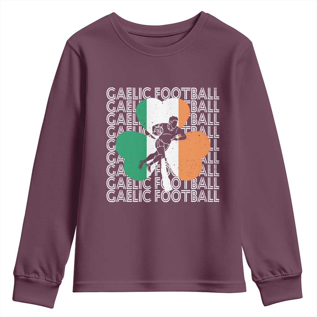 Gaelic Football Youth Sweatshirt Irish Flag Shamrock