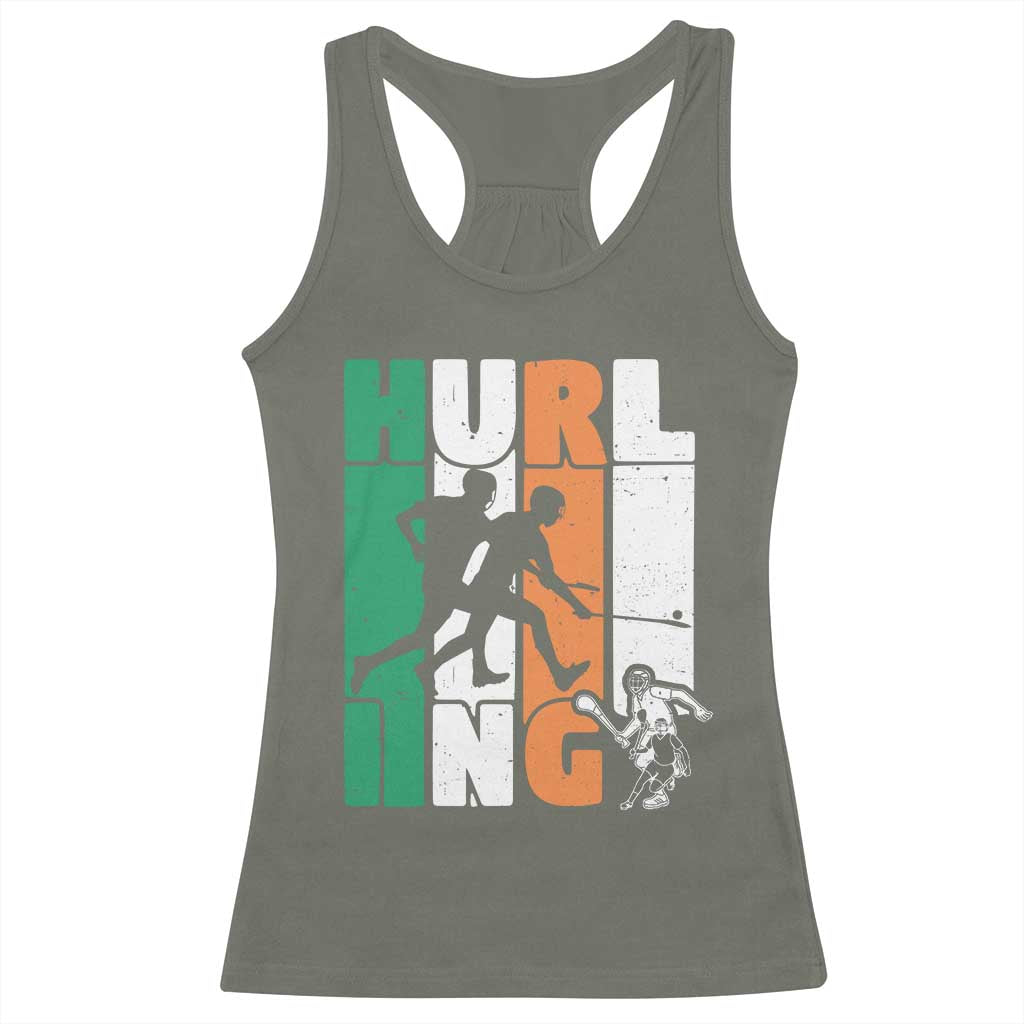 Irish Hurling Hurler Racerback Tank Top