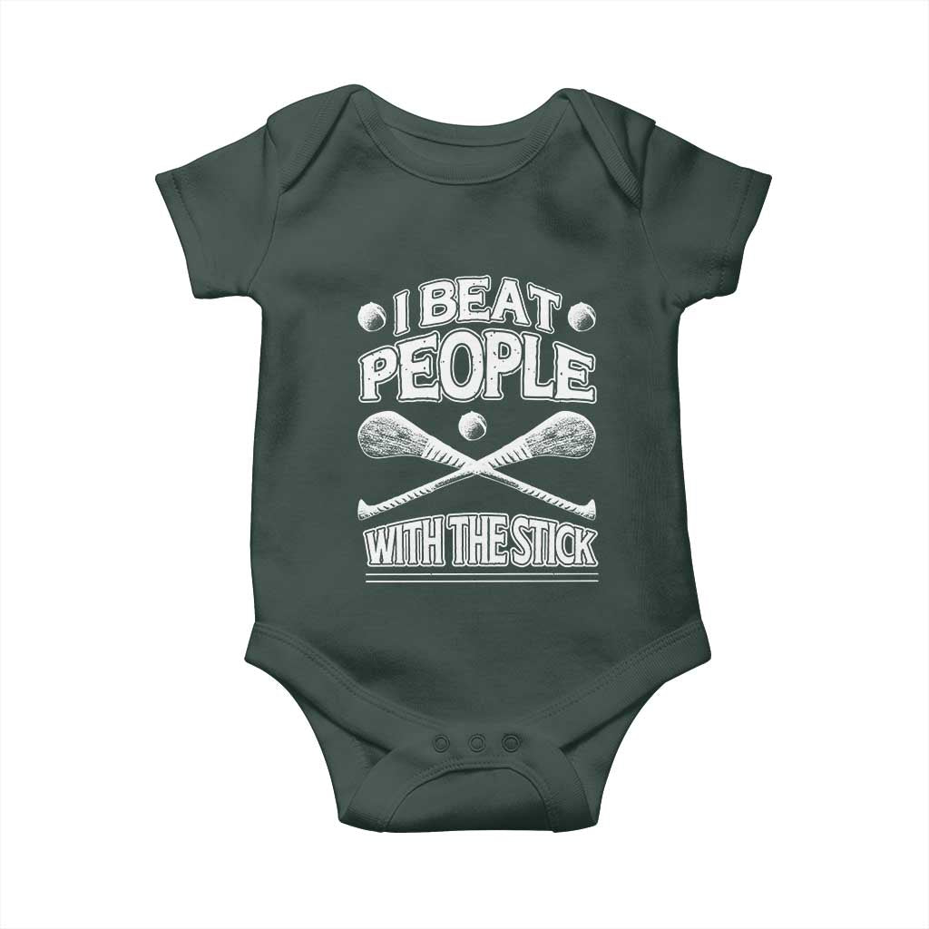 Funny Irish Hurling Baby Onesie I Beat People With a Stick