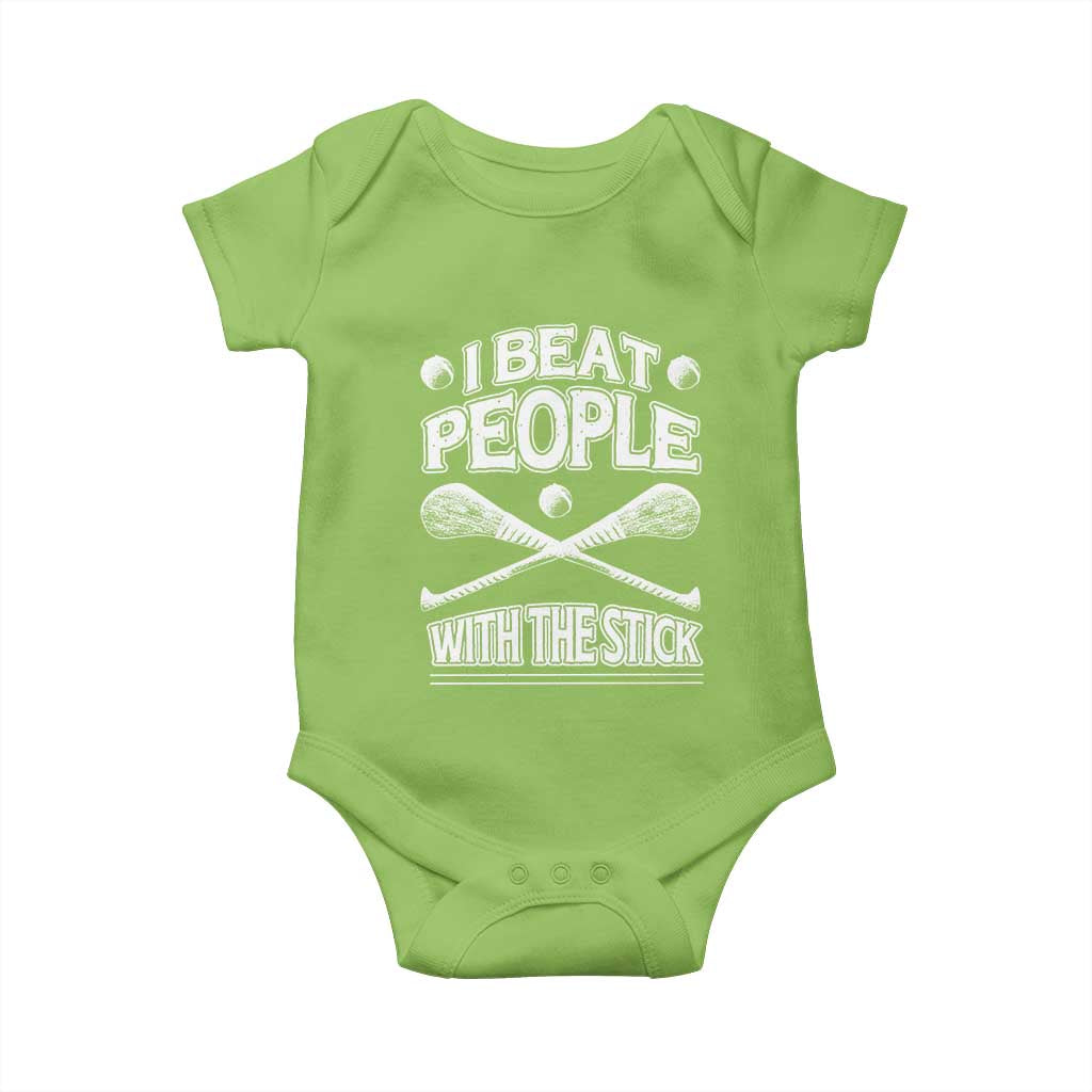 Funny Irish Hurling Baby Onesie I Beat People With a Stick