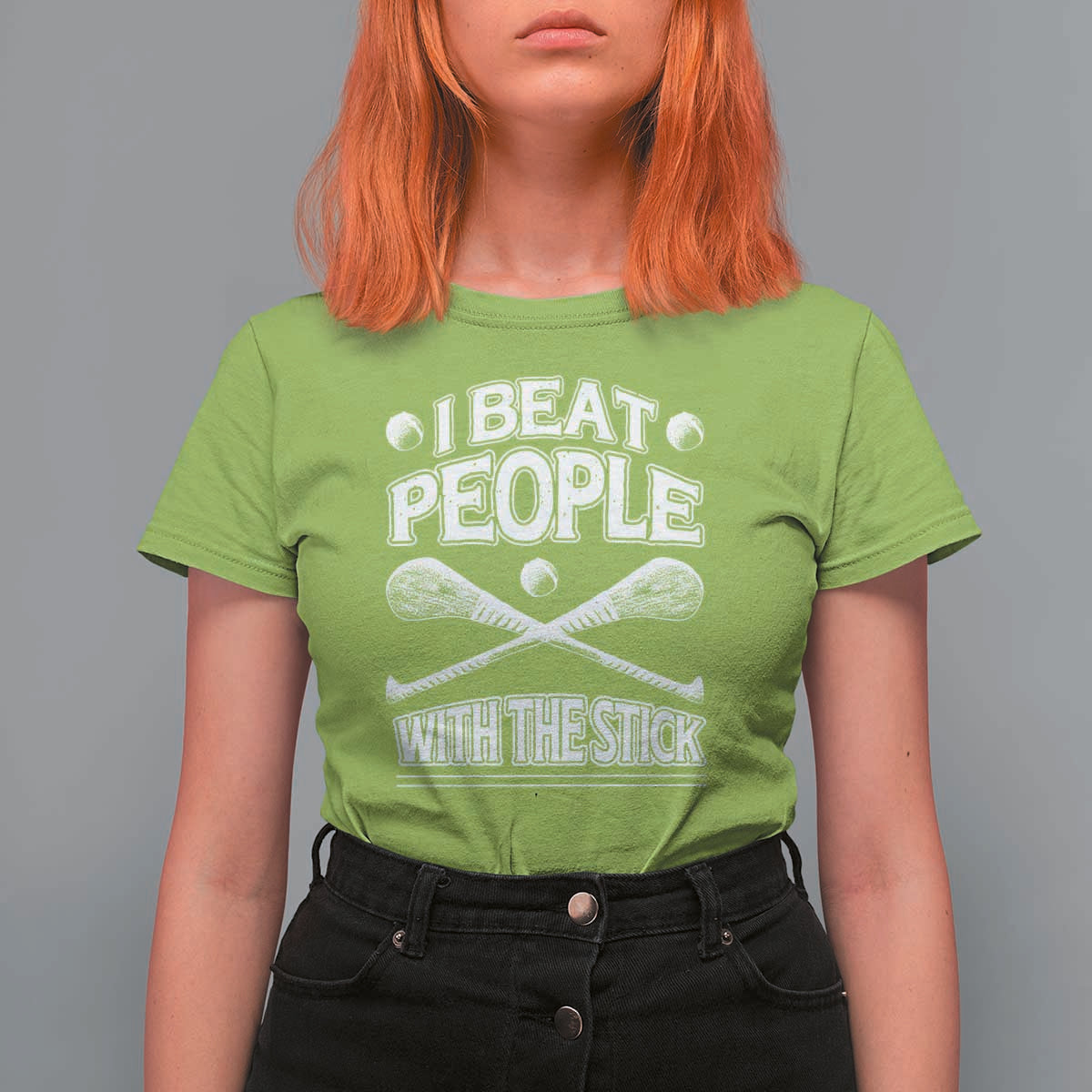 Funny Irish Hurling T Shirt For Women I Beat People With a Stick