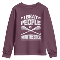 Funny Irish Hurling Youth Sweatshirt I Beat People With a Stick