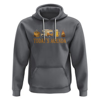 Camping Lover Hoodie Today's Agenda Road Trip RV Motorhome Campfire - Wonder Print Shop