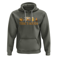 Camping Lover Hoodie Today's Agenda Road Trip RV Motorhome Campfire - Wonder Print Shop