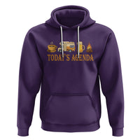 Camping Lover Hoodie Today's Agenda Road Trip RV Motorhome Campfire - Wonder Print Shop