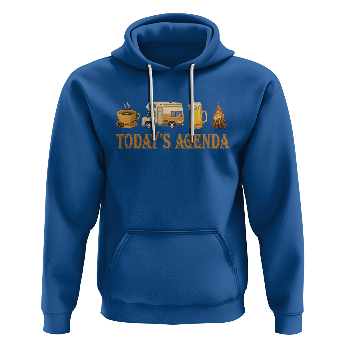 Camping Lover Hoodie Today's Agenda Road Trip RV Motorhome Campfire - Wonder Print Shop