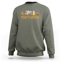 Camping Lover Sweatshirt Today's Agenda Road Trip RV Motorhome Campfire - Wonder Print Shop