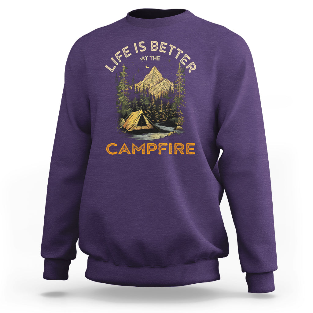 Camping Lover Sweatshirt Life Is Better At The Campfire - Wonder Print Shop