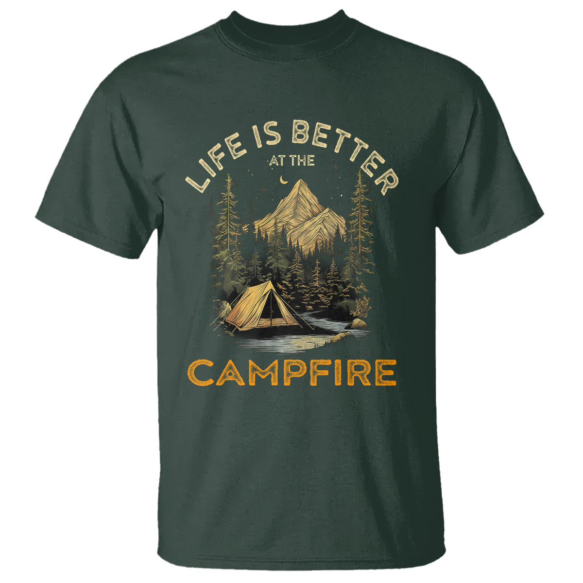 Camping Lover T Shirt Life Is Better At The Campfire - Wonder Print Shop