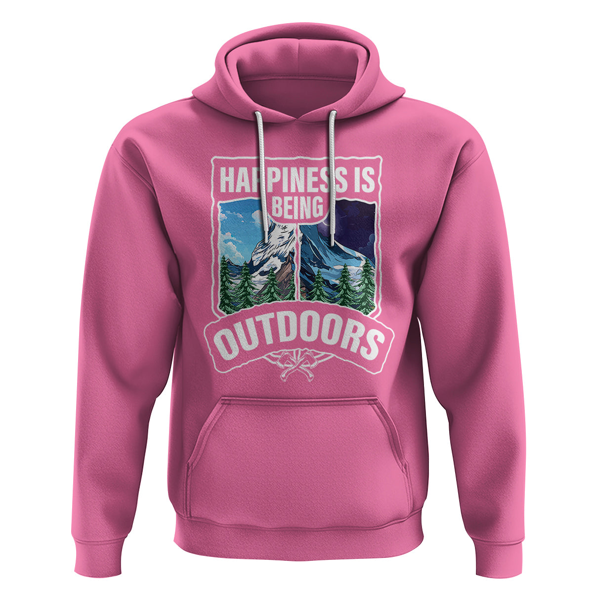 Funny Camping Hoodie Happiness Is Being Outdoor - Wonder Print Shop