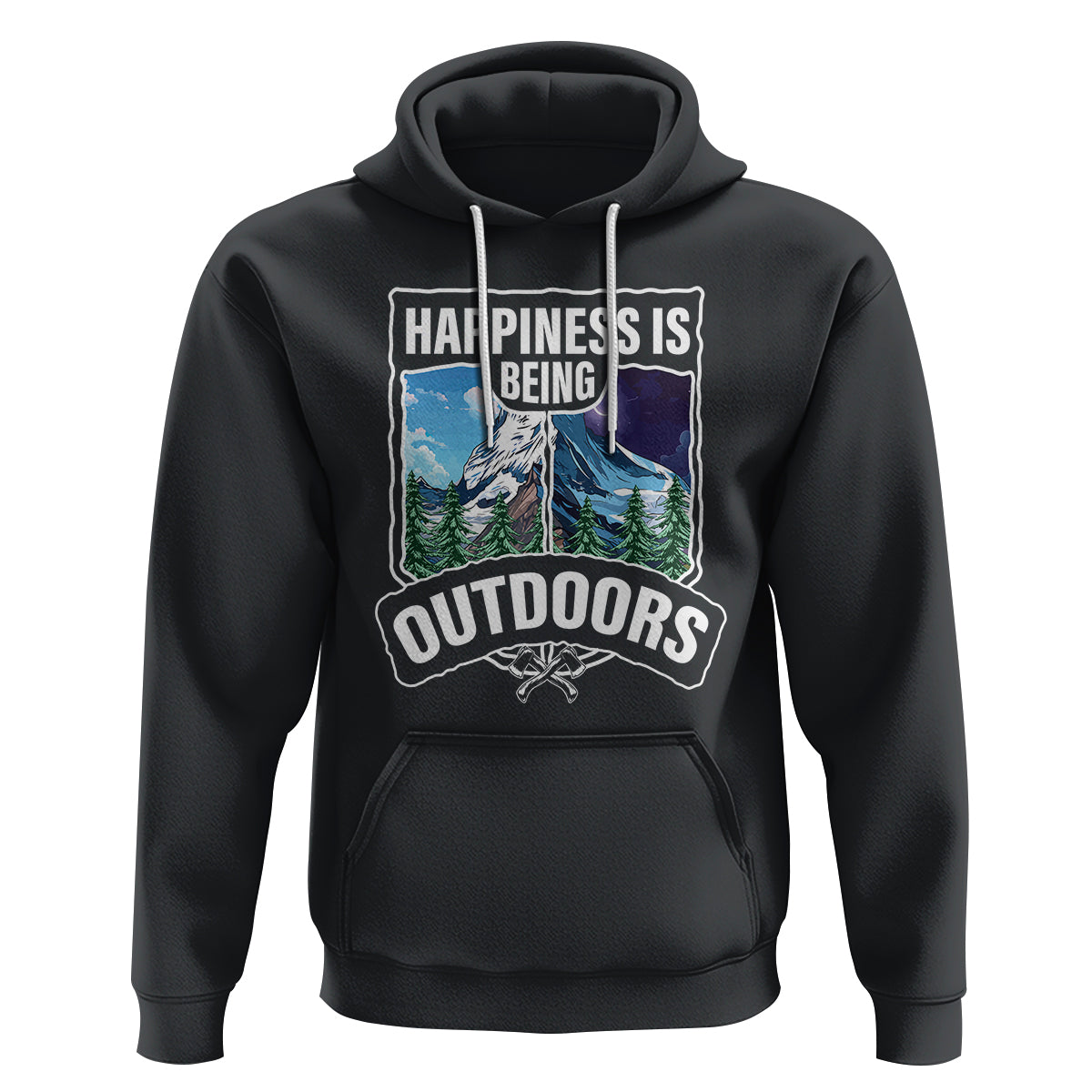 Funny Camping Hoodie Happiness Is Being Outdoor - Wonder Print Shop