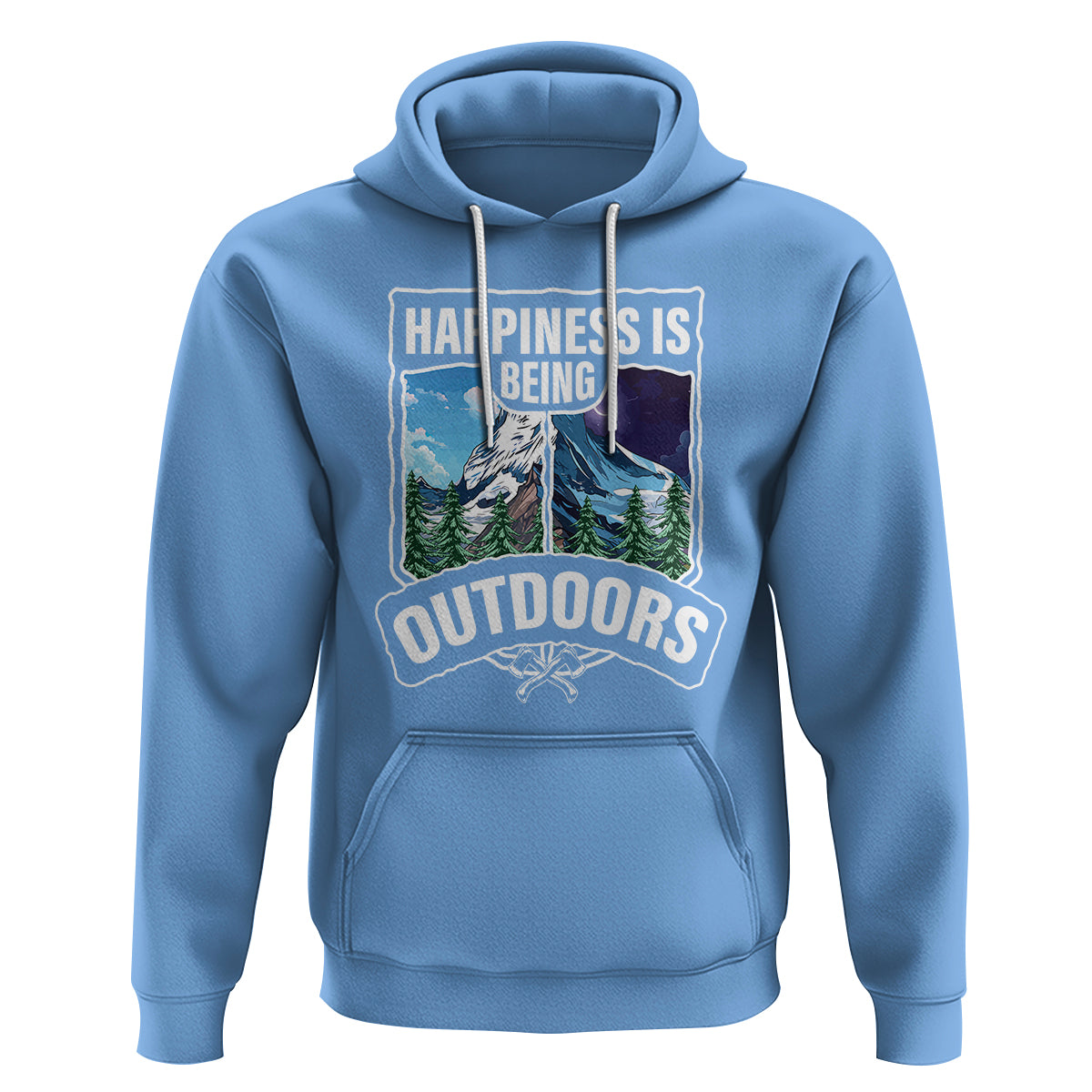 Funny Camping Hoodie Happiness Is Being Outdoor - Wonder Print Shop