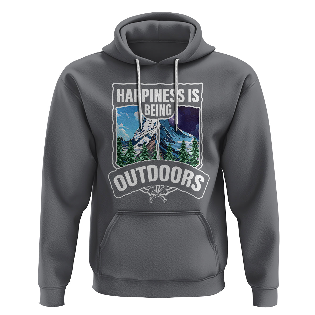 Funny Camping Hoodie Happiness Is Being Outdoor - Wonder Print Shop