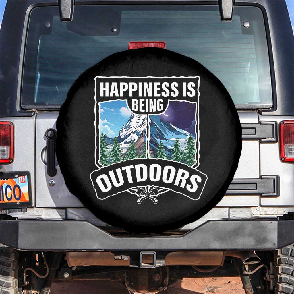 Funny Camping Spare Tire Cover Happiness Is Being Outdoor