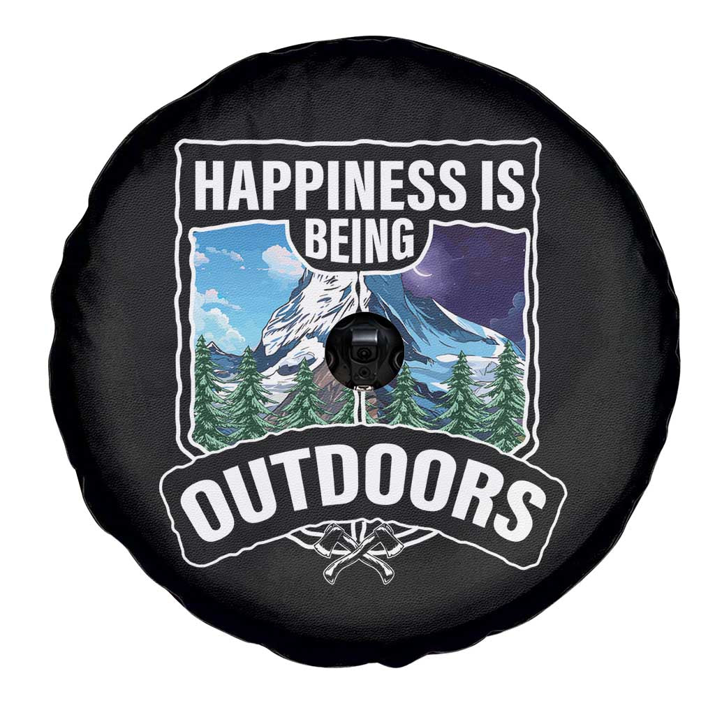 Funny Camping Spare Tire Cover Happiness Is Being Outdoor