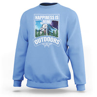 Funny Camping Sweatshirt Happiness Is Being Outdoor - Wonder Print Shop