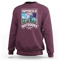 Funny Camping Sweatshirt Happiness Is Being Outdoor - Wonder Print Shop