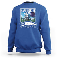 Funny Camping Sweatshirt Happiness Is Being Outdoor - Wonder Print Shop