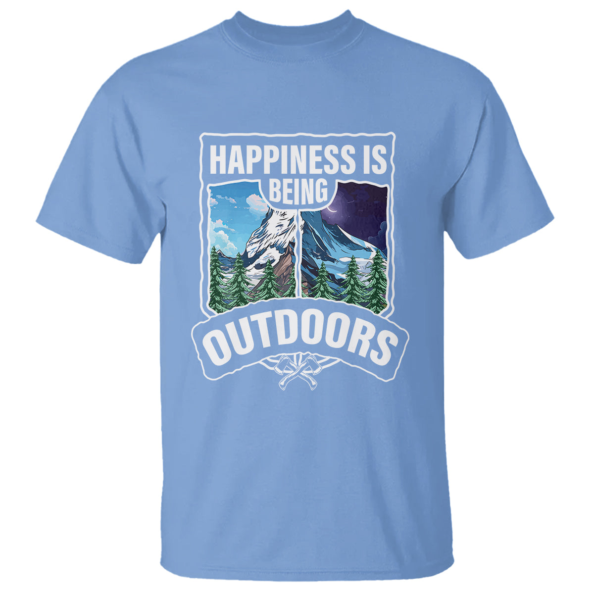 Funny Camping T Shirt Happiness Is Being Outdoor - Wonder Print Shop