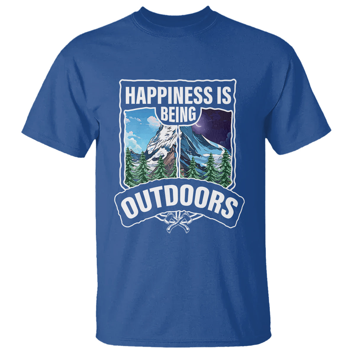 Funny Camping T Shirt Happiness Is Being Outdoor - Wonder Print Shop