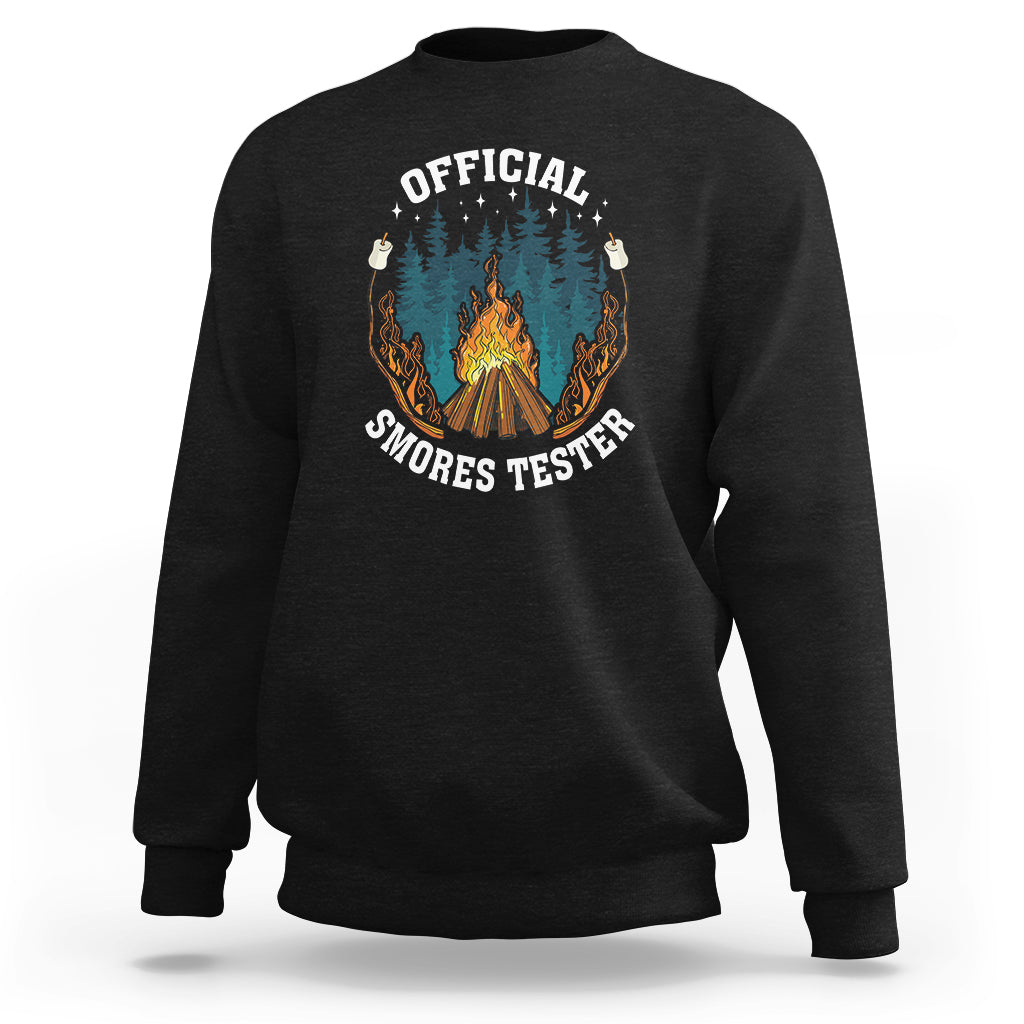 Funny Camping Sweatshirt Official Smores Tester - Wonder Print Shop