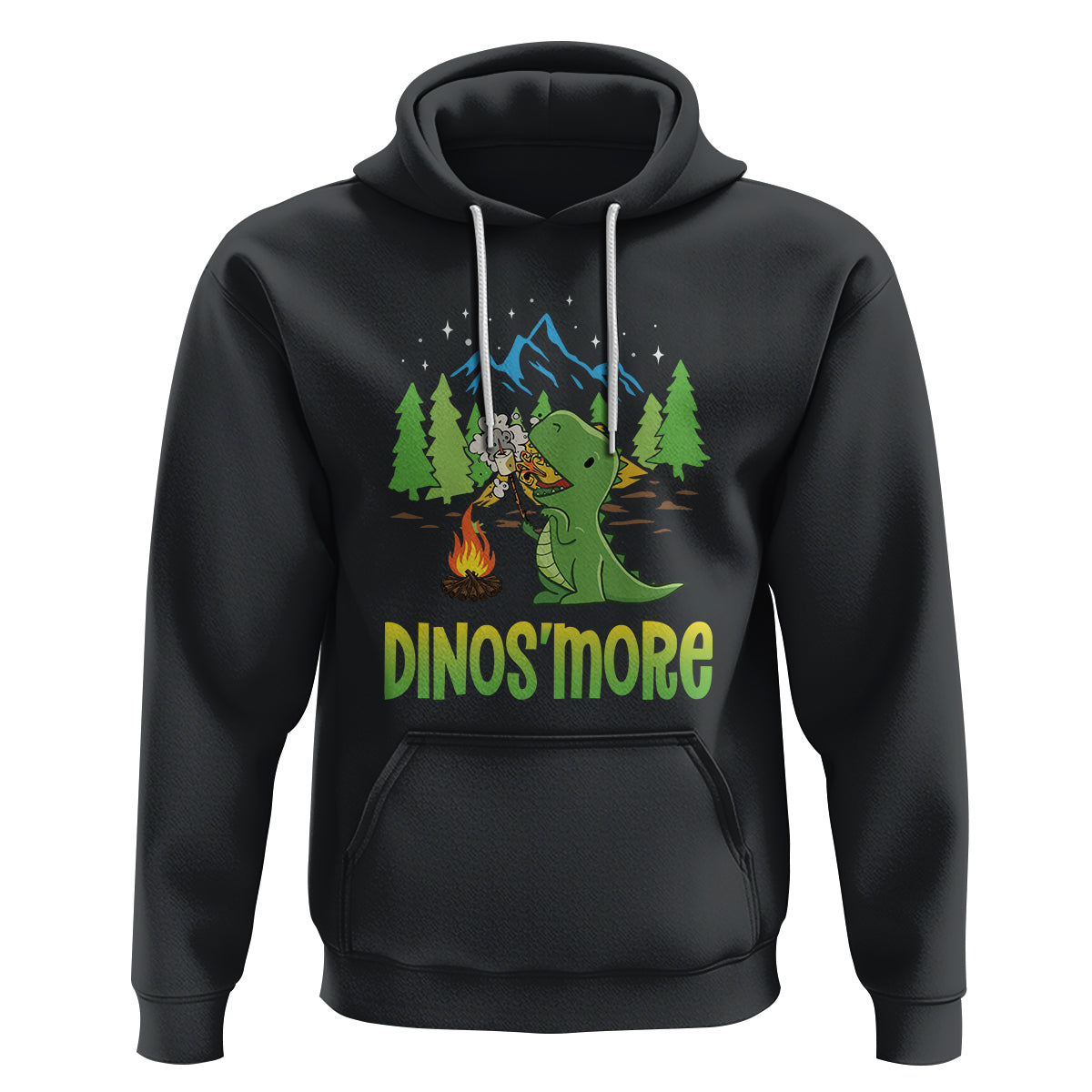 Camping Dinosaur Hoodie Dinos'more Funny Campfire Camper - Wonder Print Shop