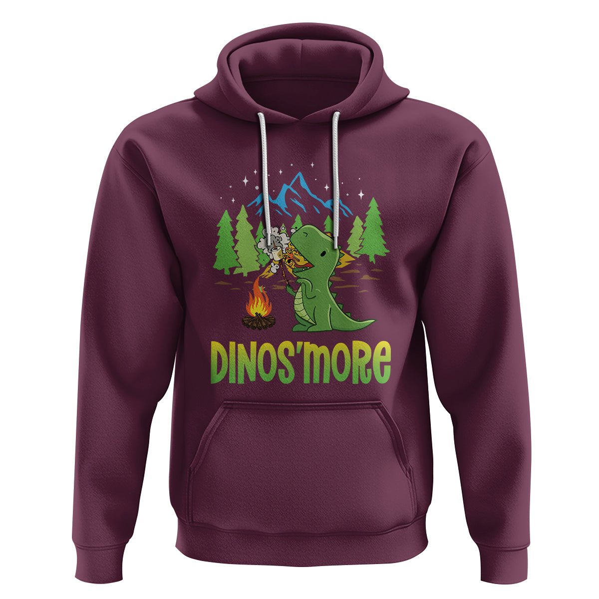 Camping Dinosaur Hoodie Dinos'more Funny Campfire Camper - Wonder Print Shop